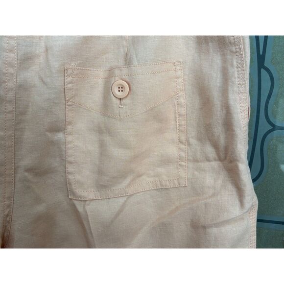 Liz Claiborne Liz Wear 100% Linen Drawstring Coral Shorts Size 14 - Picture 7 of 9